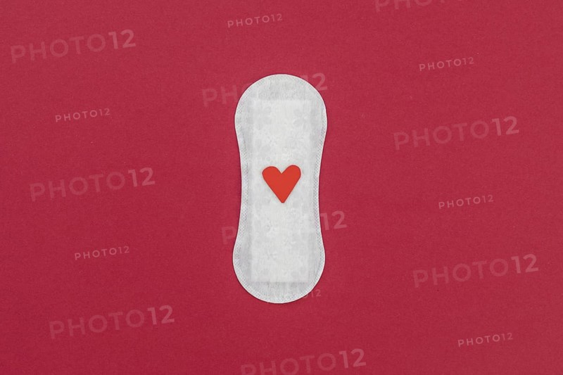 Top view sanitary towel with heart. Resolution and high quality beautiful photo