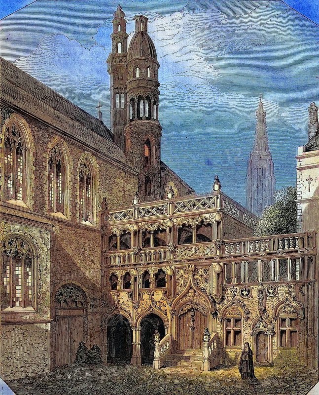 Basilica of the Holy Blood in Bruges in 1880