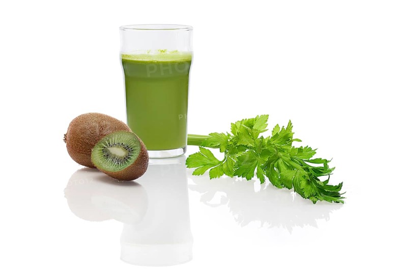 Glass of fresh kiwi