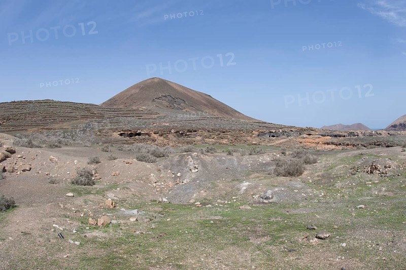 Rocky landscape around the volcano Montana de Guenia