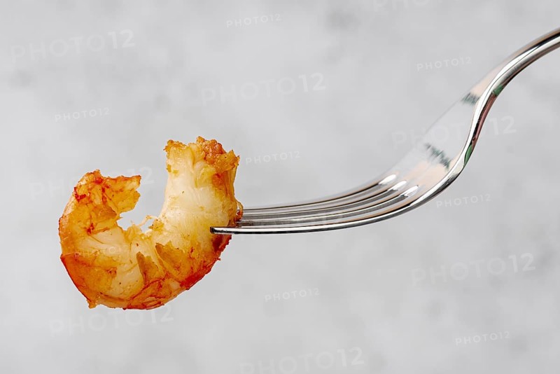 Delicious fried mussel fork