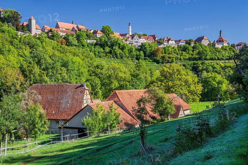 Town panorama above the valley
