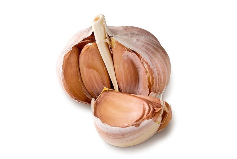 Garlic bulbs with cloves isolated on white background
