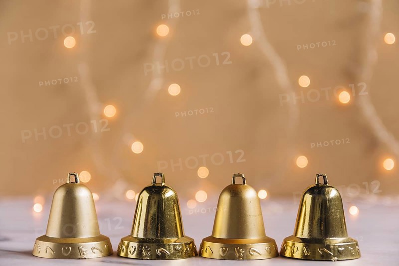 Christmas composition small metallic bells