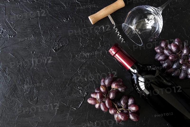 Top view bottle wine. Resolution and high quality beautiful photo