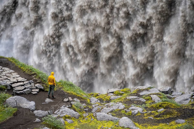 Tourist standing at a canyon