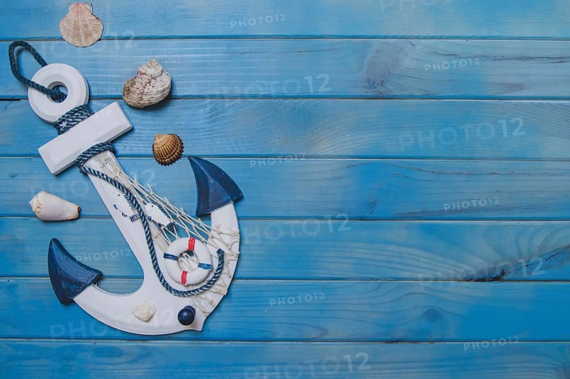 Summer composition with anchor seashells and blank space 1. Resolution and high quality beautiful photo