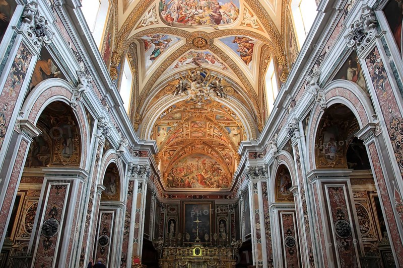 Ceiling frescoes by Giovanni Lanfranco in the nave