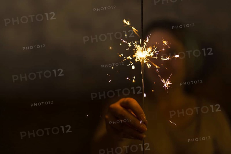 Woman holding flaming bengal light. Resolution and high quality beautiful photo