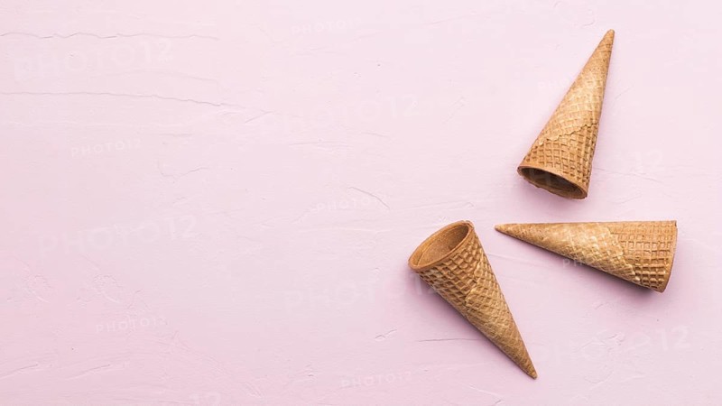 Waffle cones pink texture background. Resolution and high quality beautiful photo