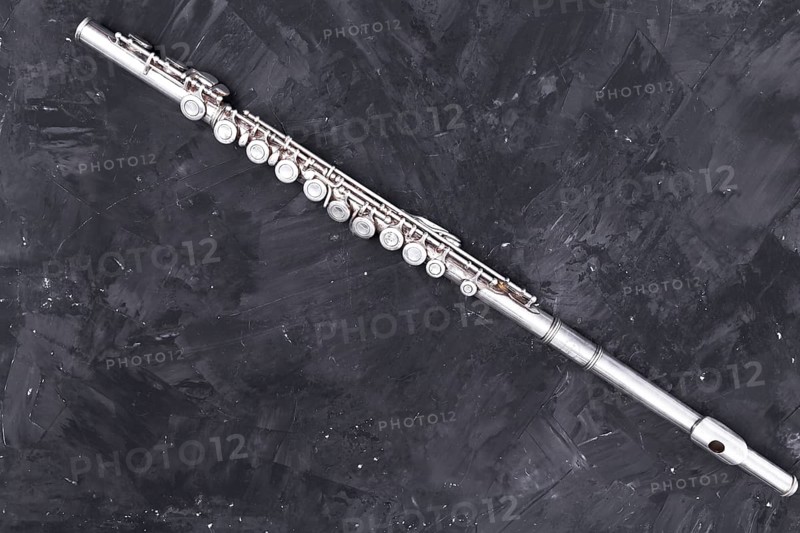 Top view metal flute. Resolution and high quality beautiful photo