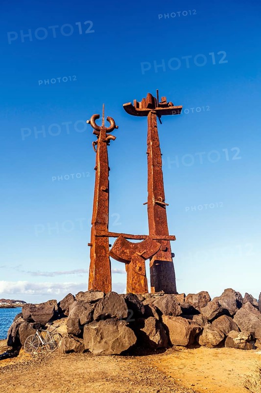 Erjos-En Jostailuak monument in the resort town named Costa Teguise