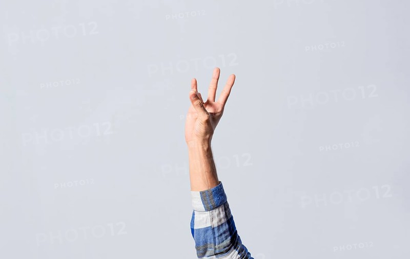 Number SEVEN in sign language. Deaf and dumb counting the number SEVEN in sign language