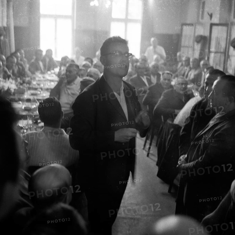 A gathering of protesting tenants in the Borbeck district of Essen