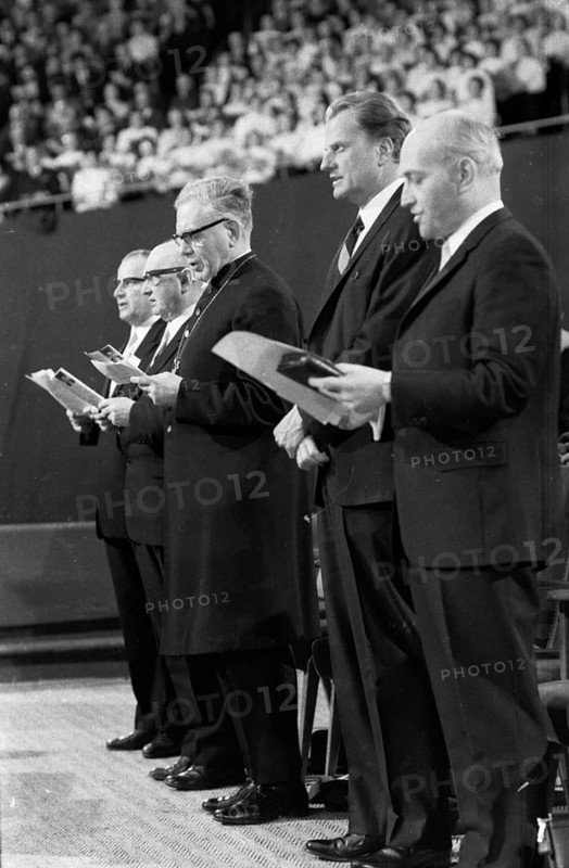 Performance and show by US revivalist Billy Graham on 2. 4. 1970 at the Westfalenhalle Dortmund