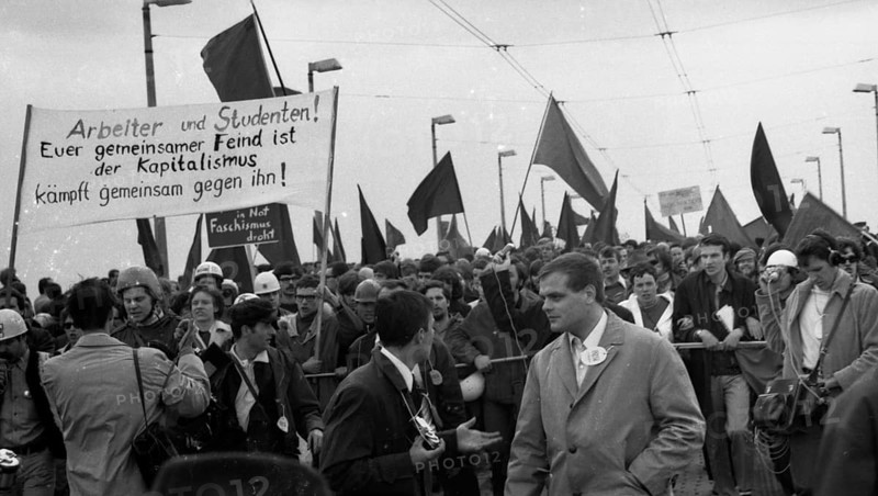 Many thousands of people gathered in Bonn on 11. 5. 1968 for the March on Bonn to protest against the emergency laws