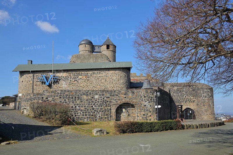 Historical castle in Greifenstein with double towers