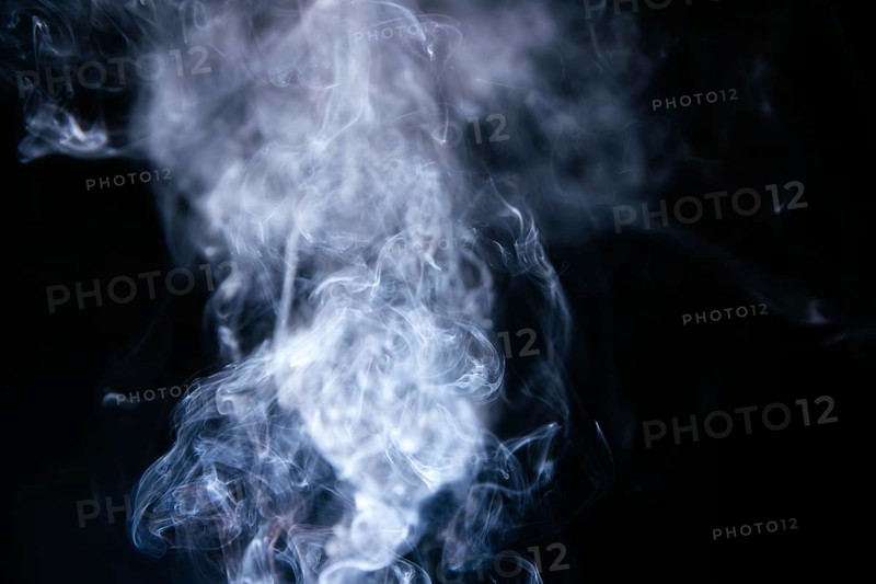 Blue smoke waves black background