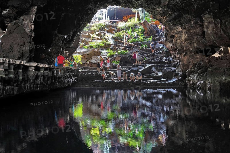 The grotto with the pond of white crabs in Jameos del Agua