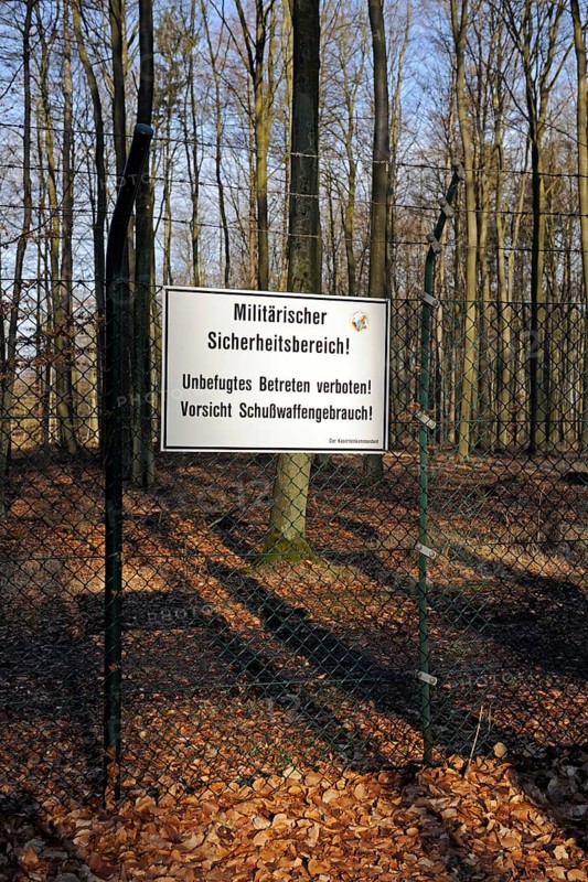 Cordoning off a military security area in Germany