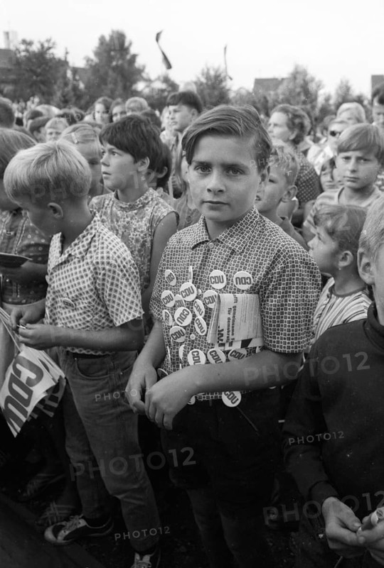 Federal Chancellor Kurt-Georg Kiesinger in 1969 opens the campaign for the 1969 federal election in his constituency of Loerrach