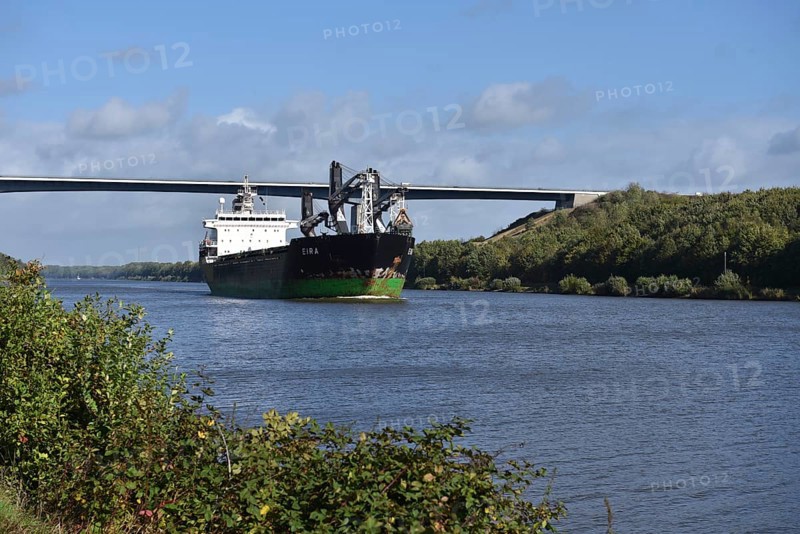 Cargo ship Eira sails through the Kiel Canal
