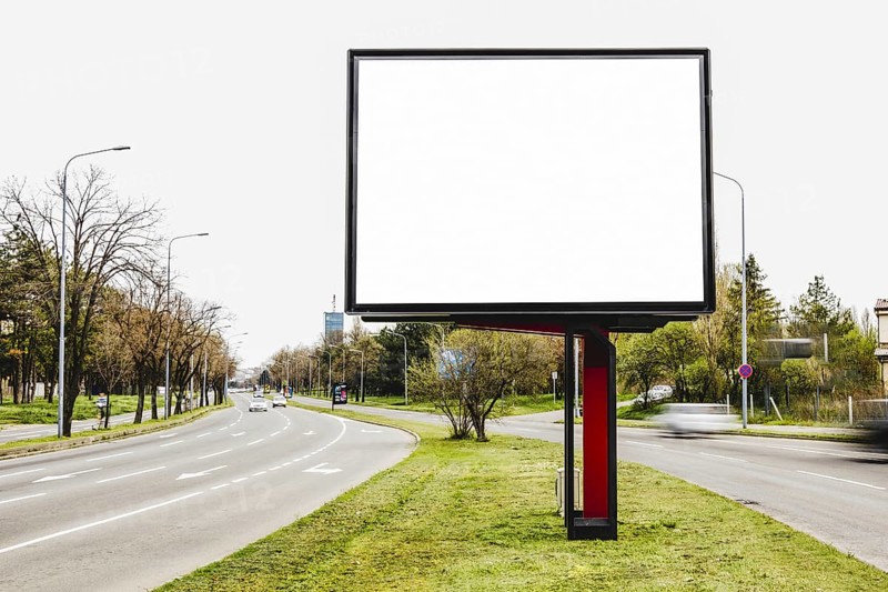 Billboard blank outdoor advertising middle road