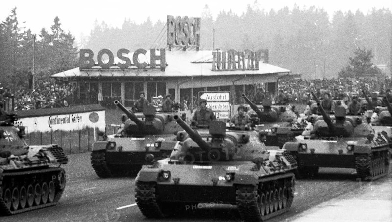Parade of the Bundeswehr on the 20th anniversary of the founding of NATO in April 1969 at Dortmund Airport