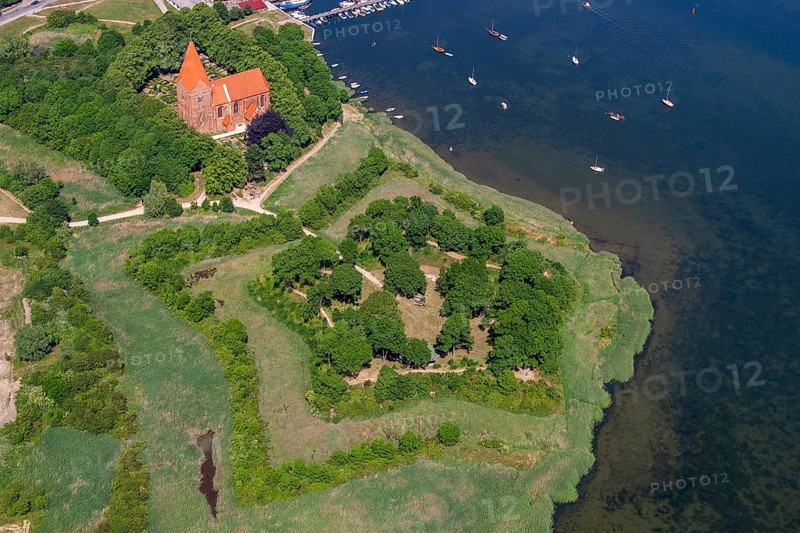 Aerial view of Poel Castle rampart