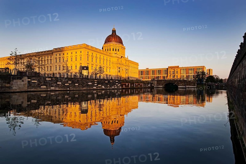 Humboldt Forum with Spree in late evening light