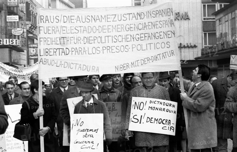 Spanish guest workers and German students demonstrated in Bonn in 1970 against the oppression of the Franco dictatorship