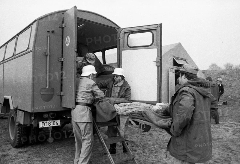 An emergency exercise of the fire brigade