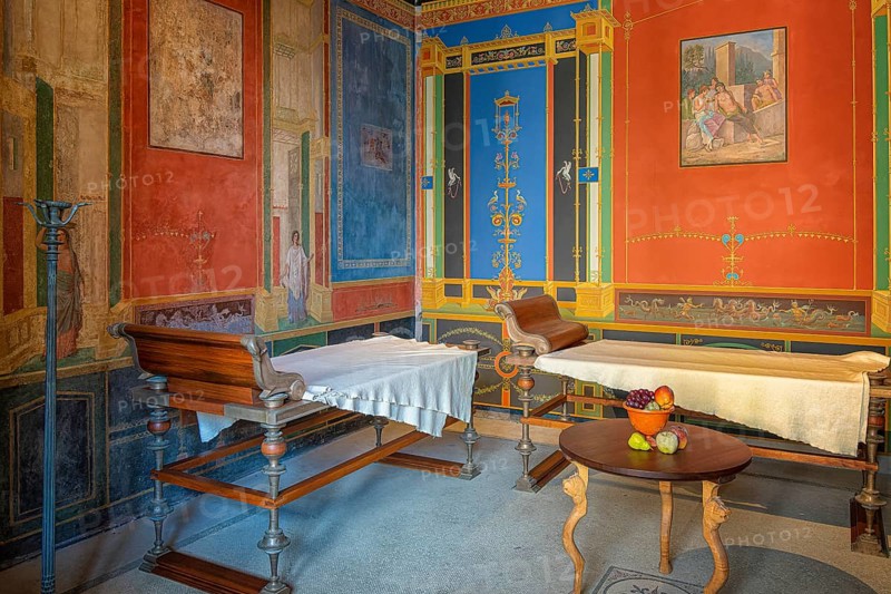 Exhibits and interior design in the Pompejanum in Aschaffenburg