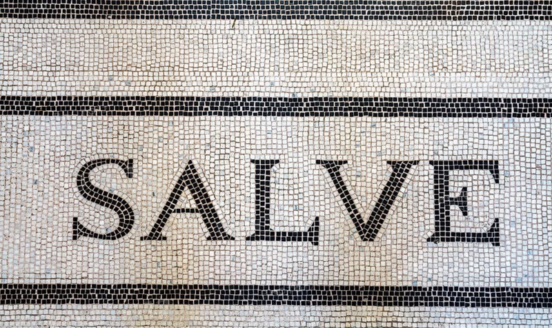 Marble inscription in the Pompejanum in Aschaffenburg