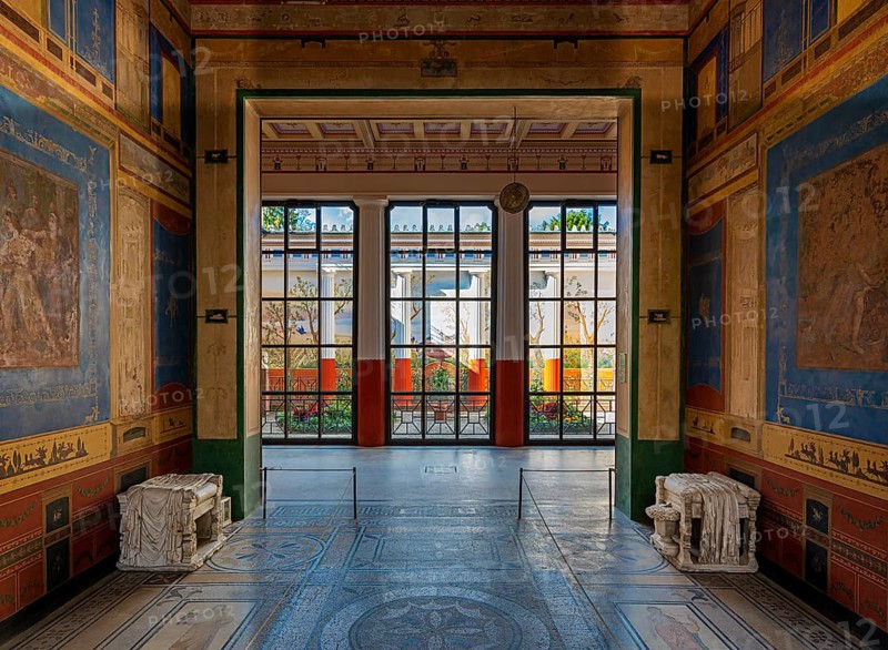 Exhibits and interior design in the Pompejanum in Aschaffenburg