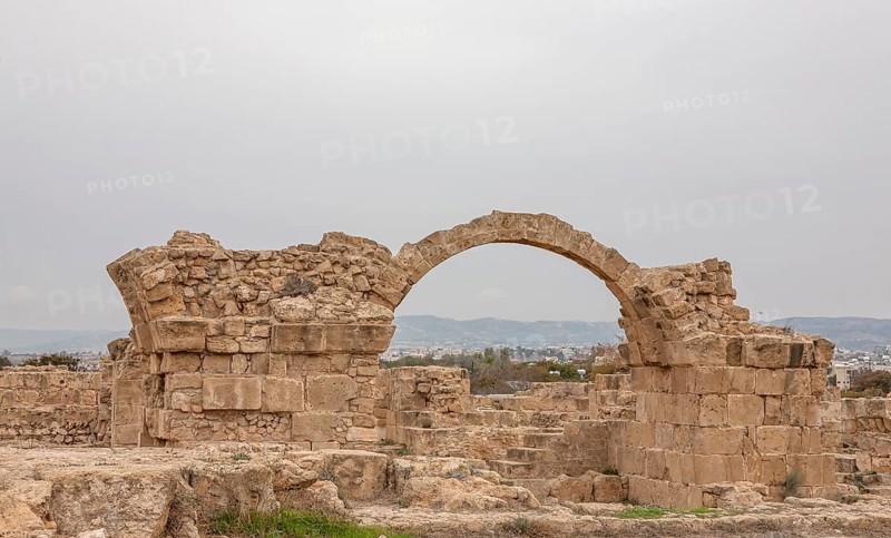 Saranda Kolones in the excavation area in Pafos