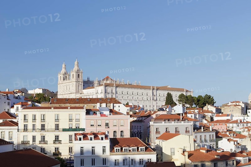 View over the Alfama district towards the Mosteiro De Sao Vicente De Fora