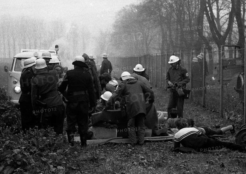 An emergency exercise of the fire brigade