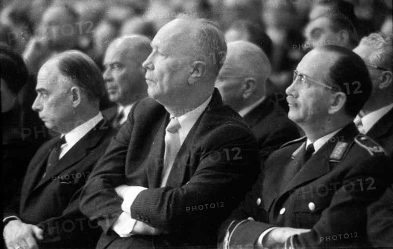 Franz Josef Strauss at a conference with Bundeswehr military personnel in the Ruhr area