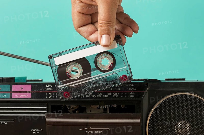 Inserting tape into cassette
