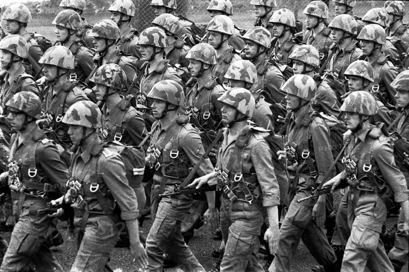Parade of the Bundeswehr on the 20th anniversary of the founding of NATO in April 1969 at Dortmund Airport