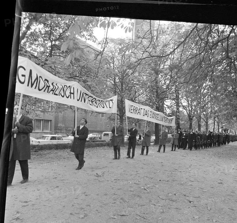 Those who support the Vietnam War betray the gospel of love. Pastors protest. With these slogans and sometimes wearing their robes