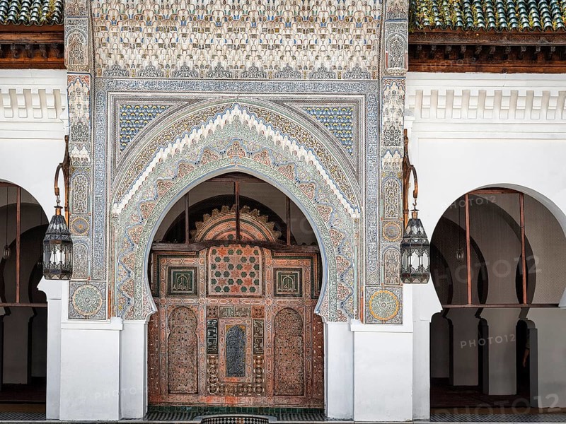 Gate made of wood with carvings