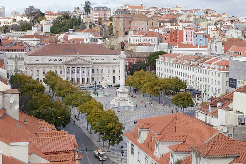 Rossio Square as seen from the elevador de santa Justa