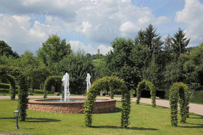Courtyard of the Robert Weil Winery and Scharfenstein Castle