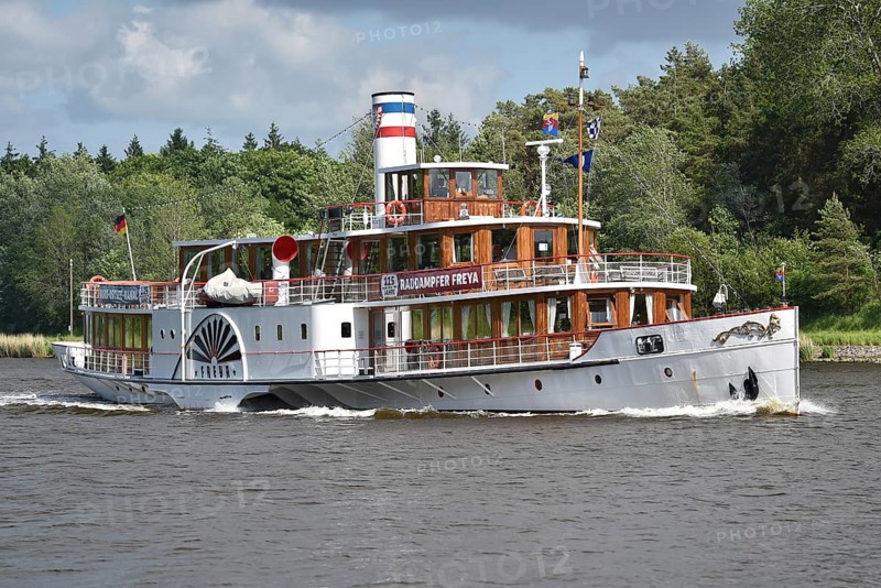 Steamship Freya sails through the Kiel Canal