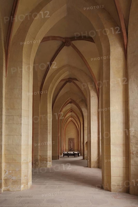 Interior view of the early Gothic basilica of the UNESCO Eberbach Monastery