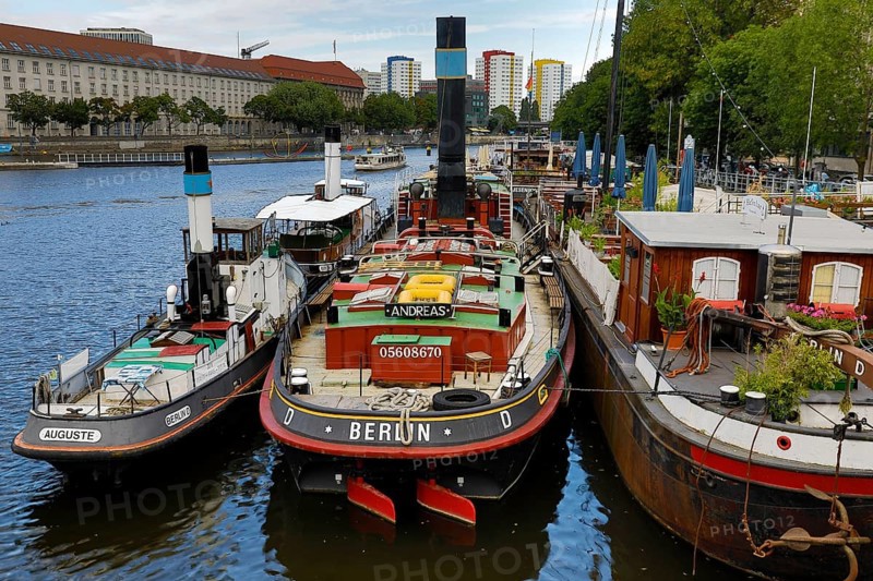 Historic harbour with museum ships