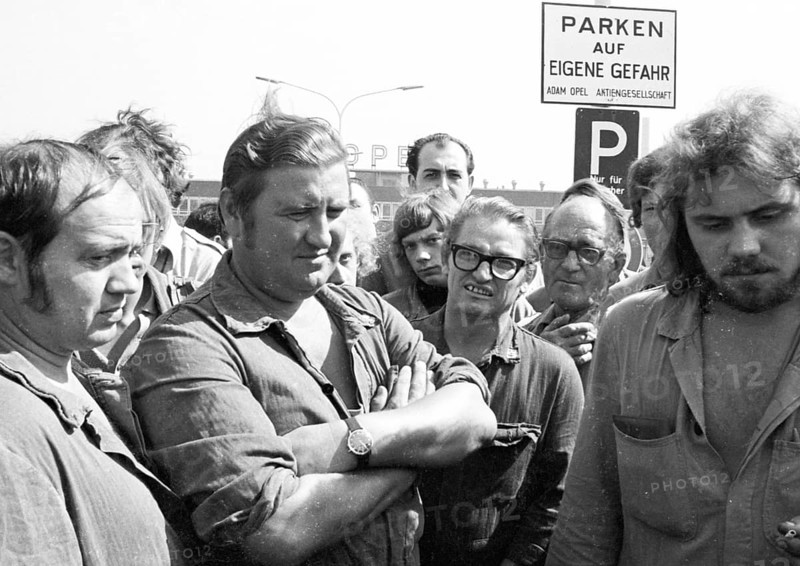 Many workers at the Opel factory in Bochum - here on 23 August 1973 - also took part in the wildcat strikes that swept through many parts of the Ruhr region