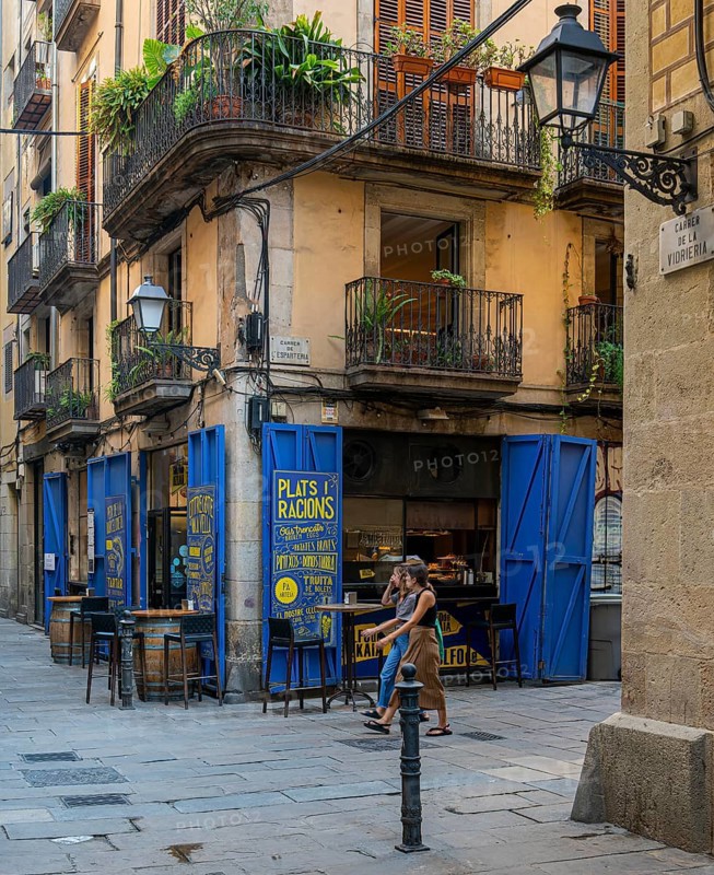 Small Spanish bodega in the alleys of Barcelona